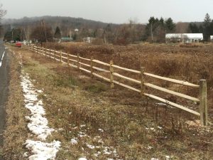 Photo of a split rail wood fence